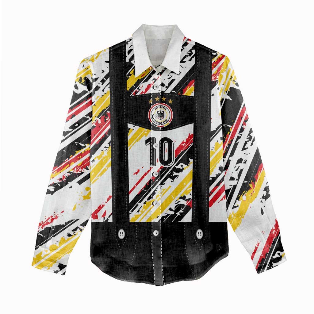 Custom German Football Women Casual Shirt Die Mannschaft-Lederhosen Costume Style - Wonder Print Shop
