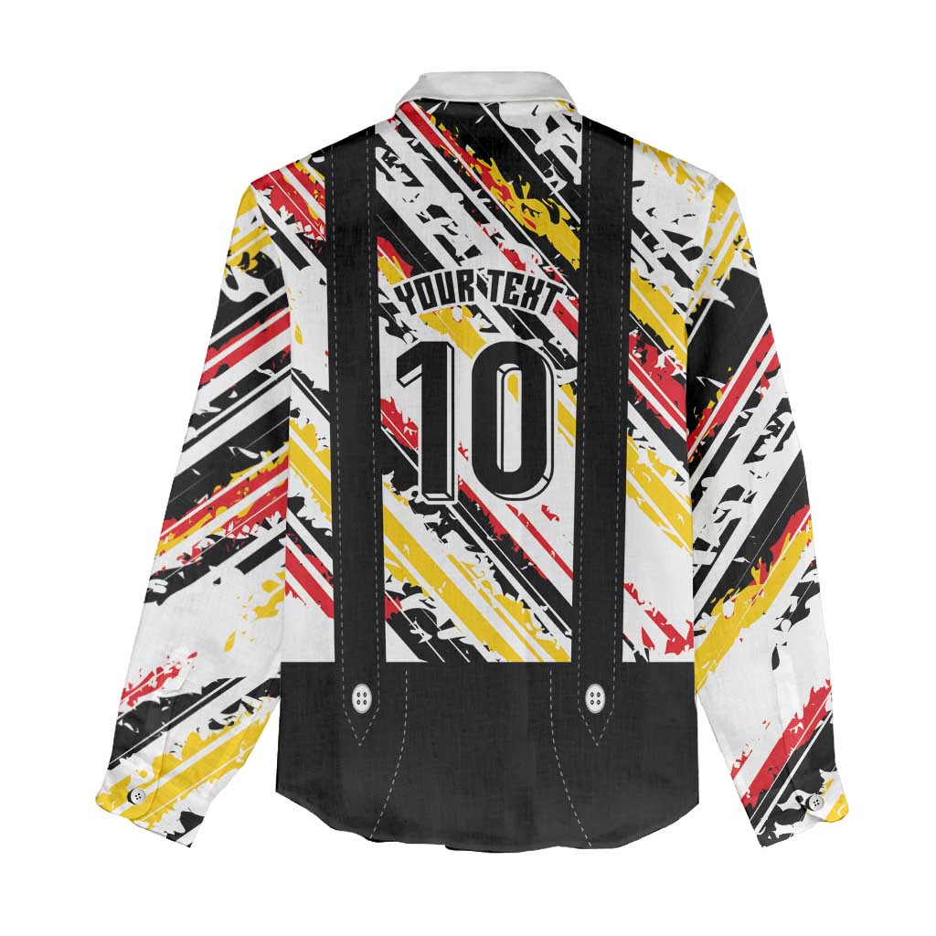 Custom German Football Women Casual Shirt Die Mannschaft-Lederhosen Costume Style - Wonder Print Shop