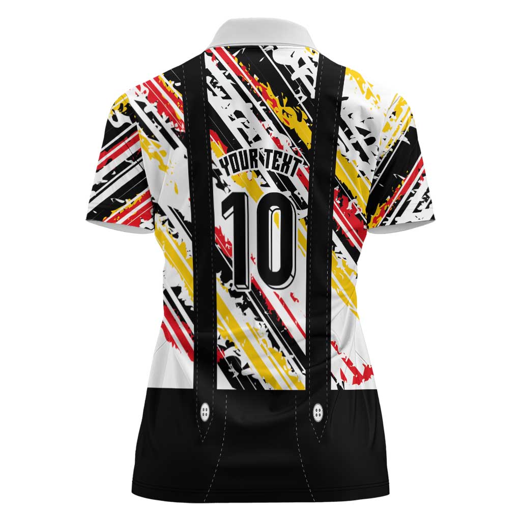 Custom German Football Women Polo Shirt Die Mannschaft-Lederhosen Costume Style - Wonder Print Shop