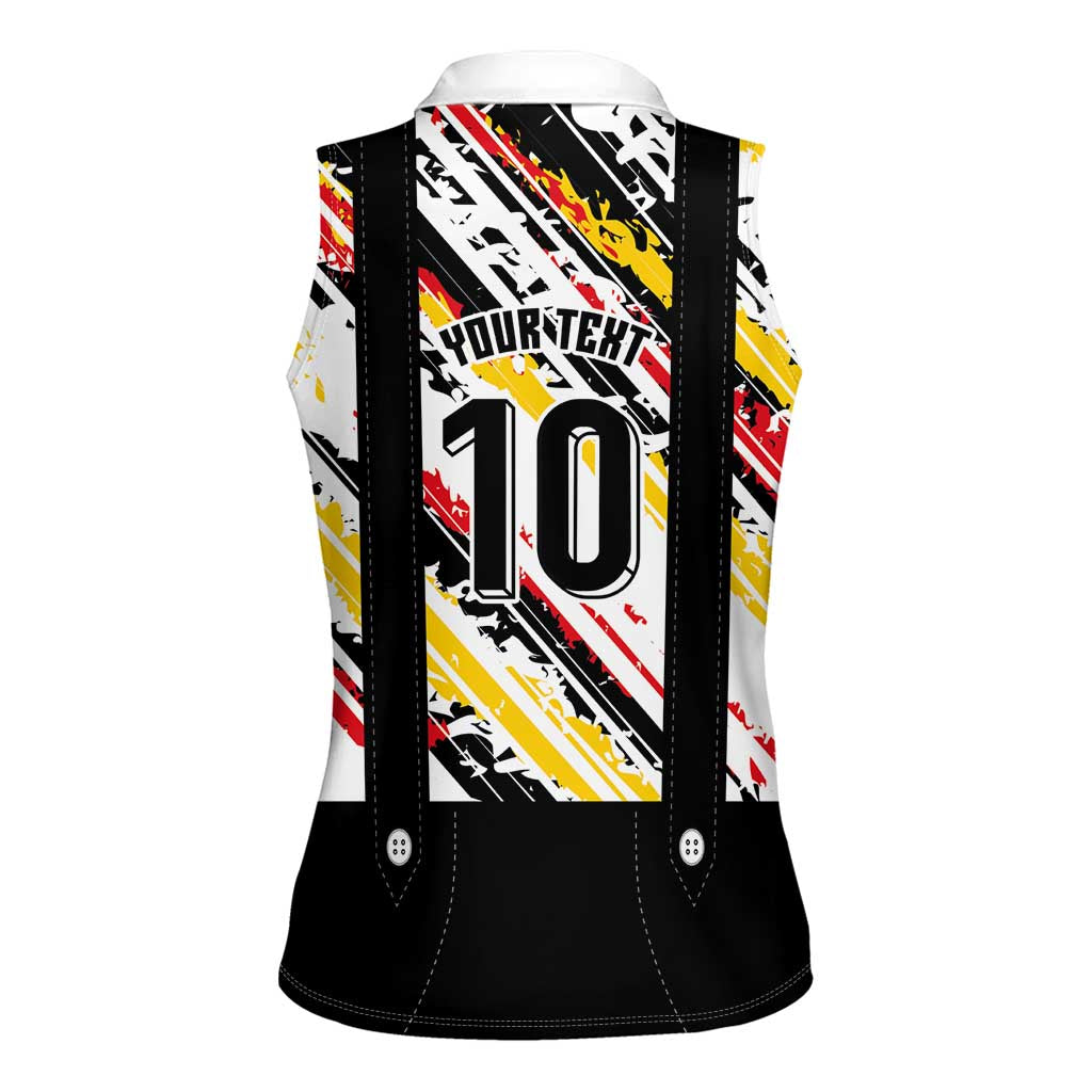 Custom German Football Women Sleeveless Polo Shirt Die Mannschaft-Lederhosen Costume Style - Wonder Print Shop