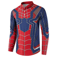 Custom Spider Hero Costume Button Sweatshirt - Wonder Print Shop