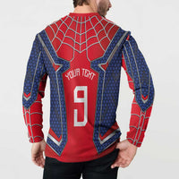 Custom Spider Hero Costume Button Sweatshirt - Wonder Print Shop