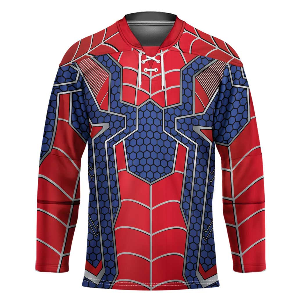 Custom Spider Hero Costume Hockey Jersey - Wonder Print Shop