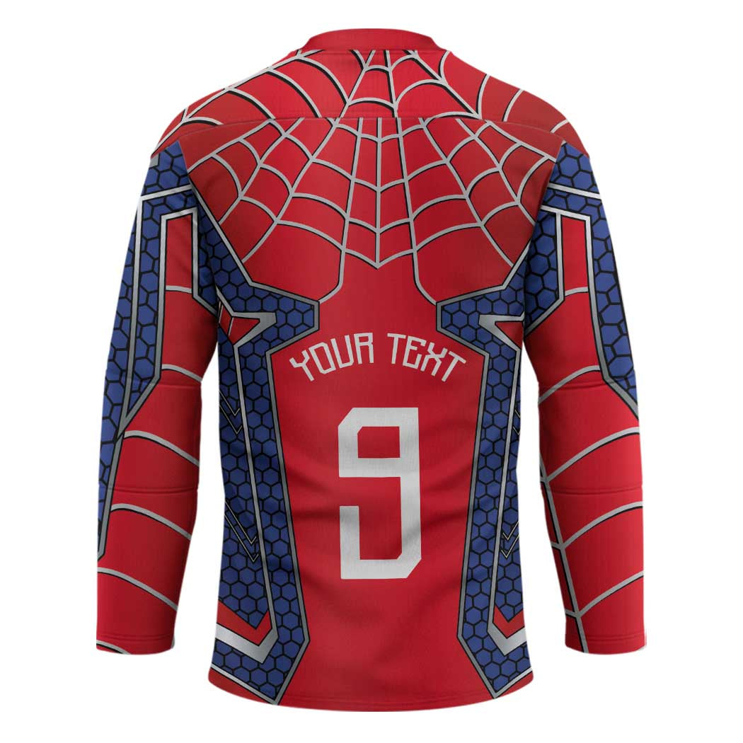 Custom Spider Hero Costume Hockey Jersey - Wonder Print Shop