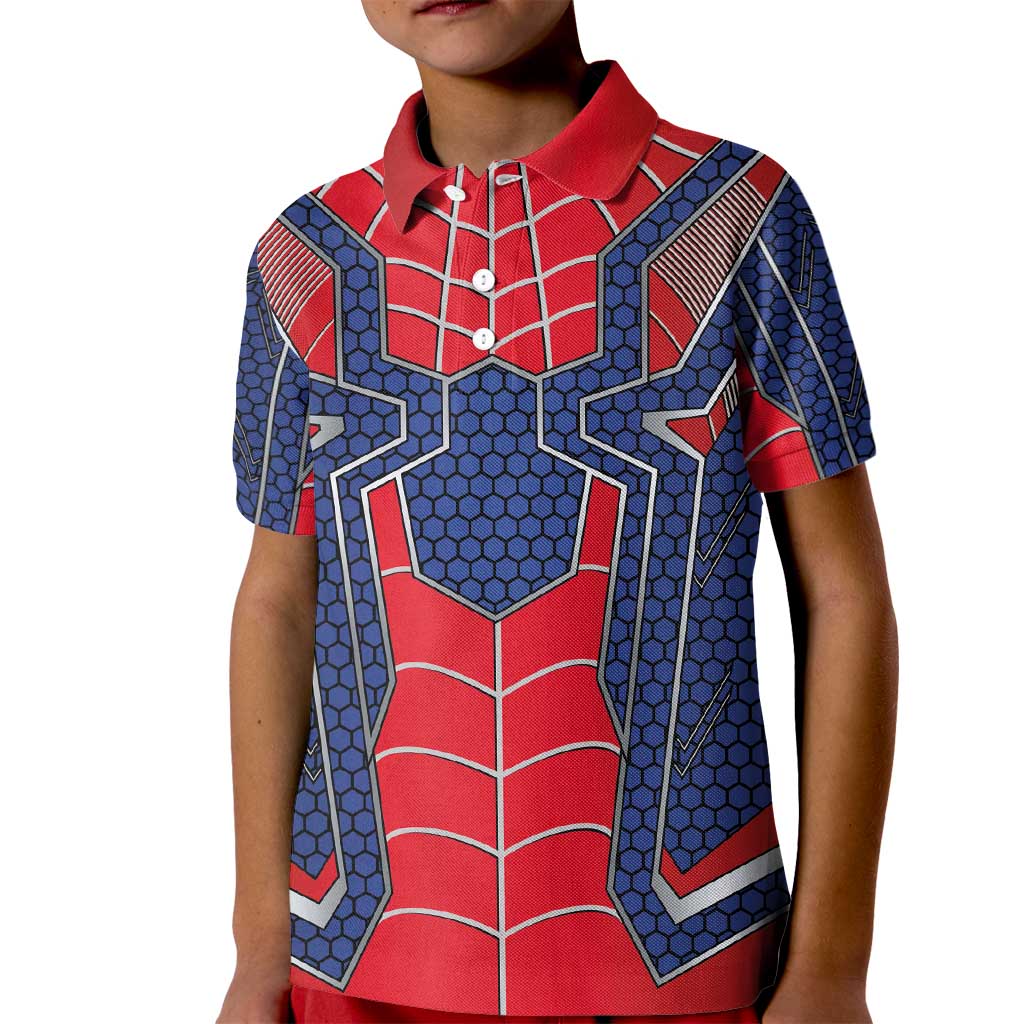 Custom Spider Hero Costume Kid Polo Shirt - Wonder Print Shop