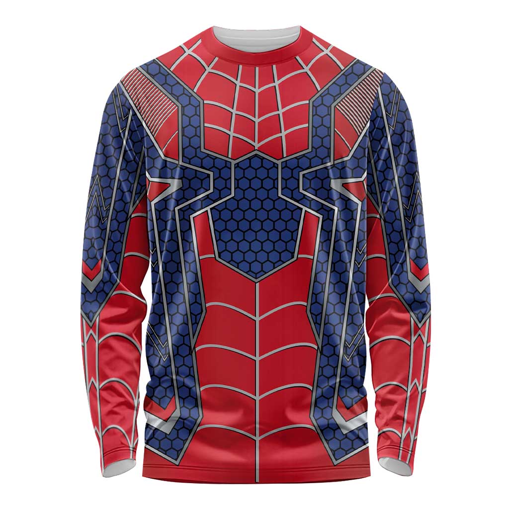 Custom Spider Hero Costume Long Sleeve Shirt - Wonder Print Shop