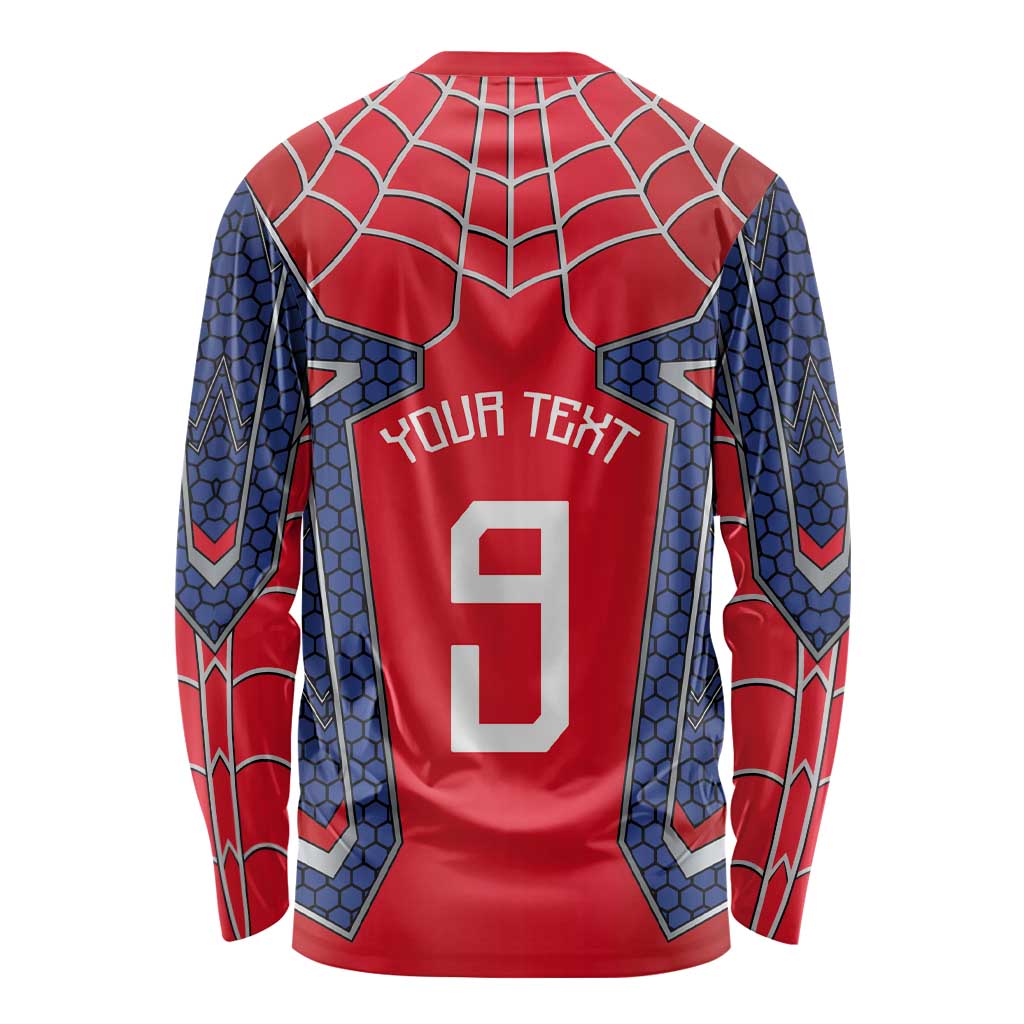 Custom Spider Hero Costume Long Sleeve Shirt - Wonder Print Shop