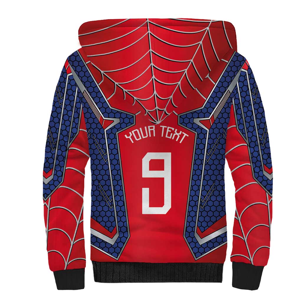 Custom Spider Hero Costume Sherpa Hoodie - Wonder Print Shop
