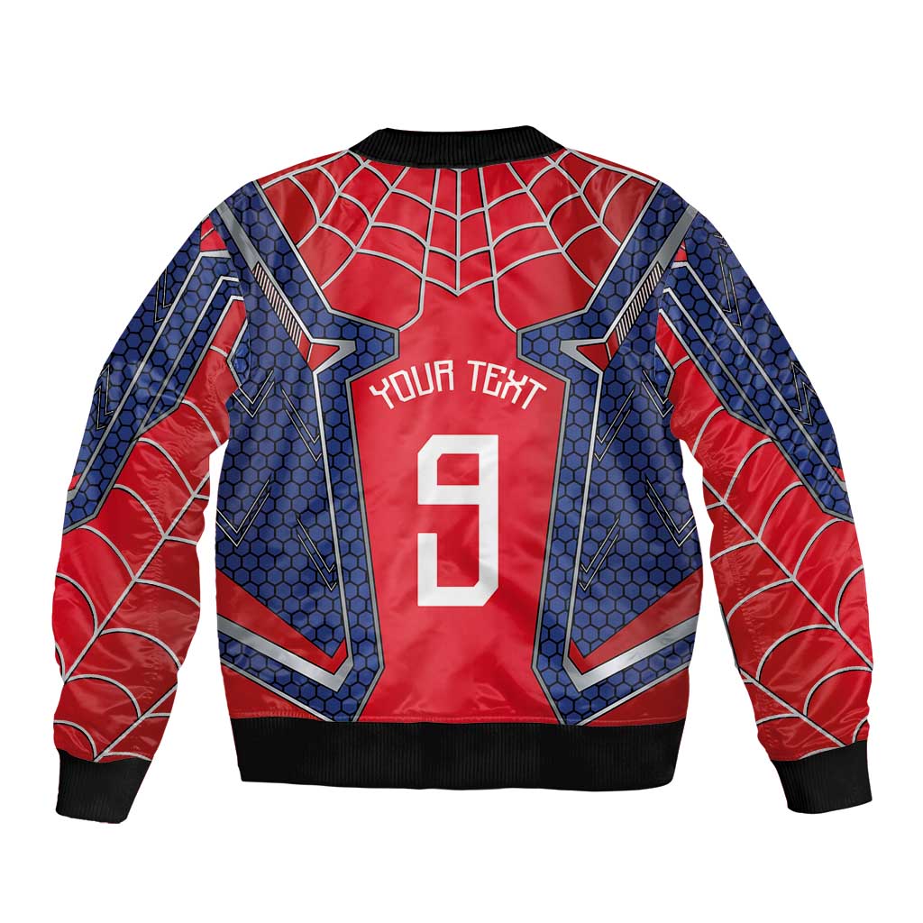 Custom Spider Hero Costume Sleeve Zip Bomber Jacket - Wonder Print Shop