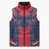 Custom Spider Hero Costume Sleeveless Puffer Jacket - Wonder Print Shop