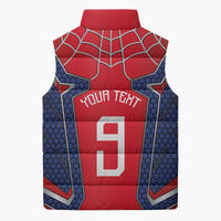 Custom Spider Hero Costume Sleeveless Puffer Jacket - Wonder Print Shop
