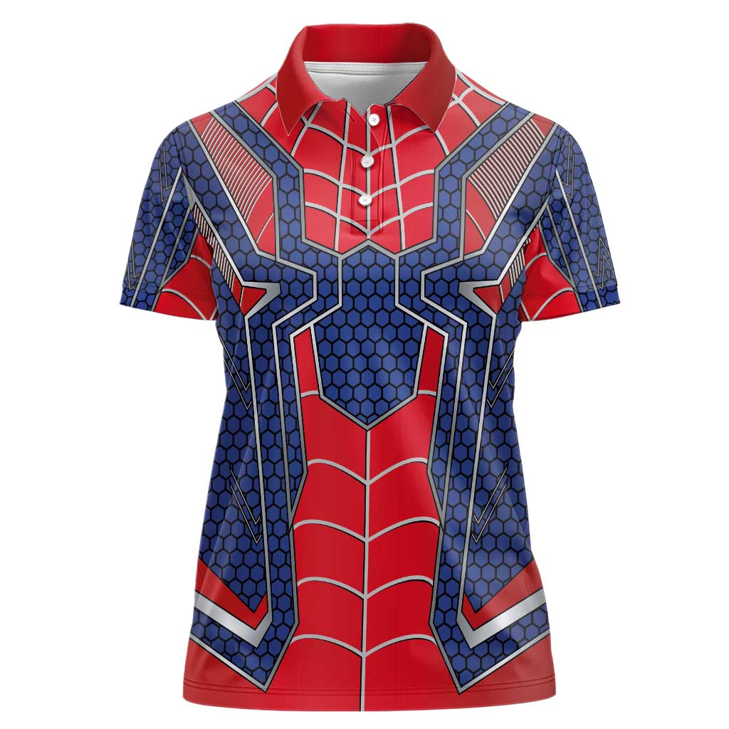 Custom Spider Hero Costume Women Polo Shirt - Wonder Print Shop