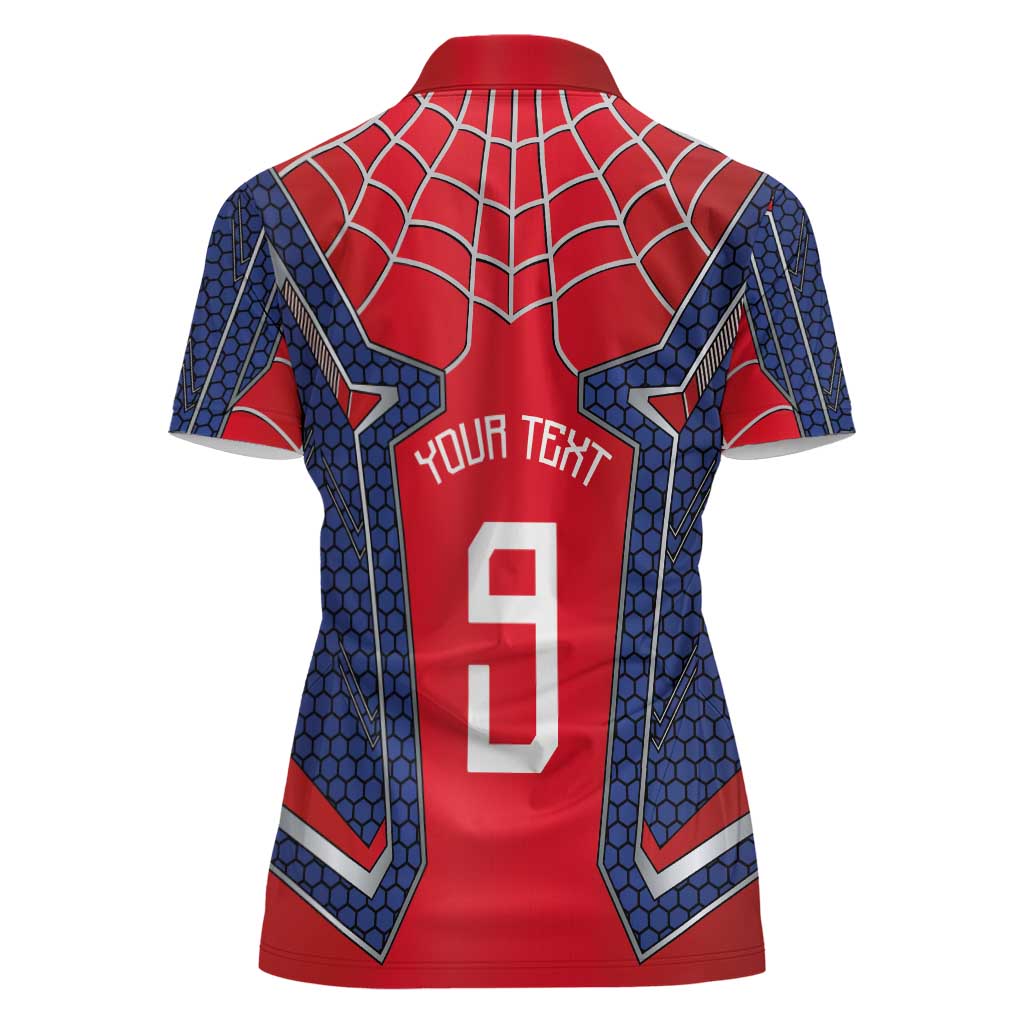 Custom Spider Hero Costume Women Polo Shirt - Wonder Print Shop