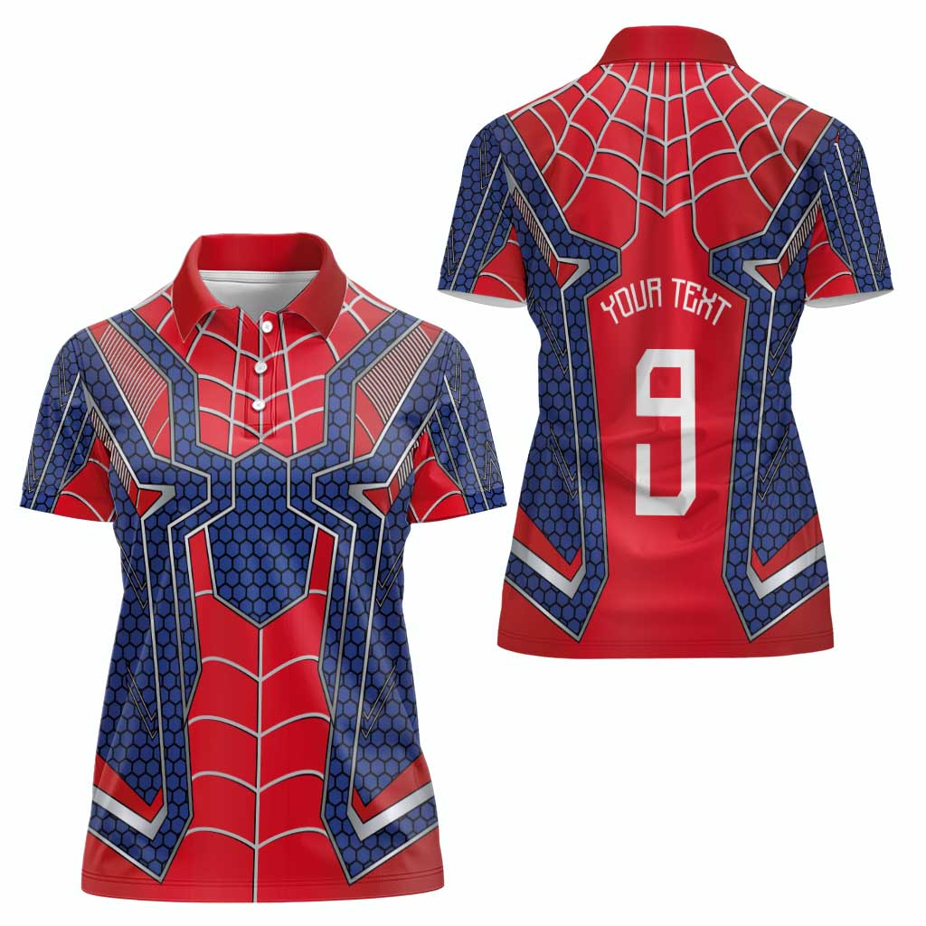 Custom Spider Hero Costume Women Polo Shirt - Wonder Print Shop