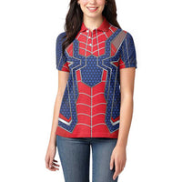 Custom Spider Hero Costume Women Polo Shirt - Wonder Print Shop