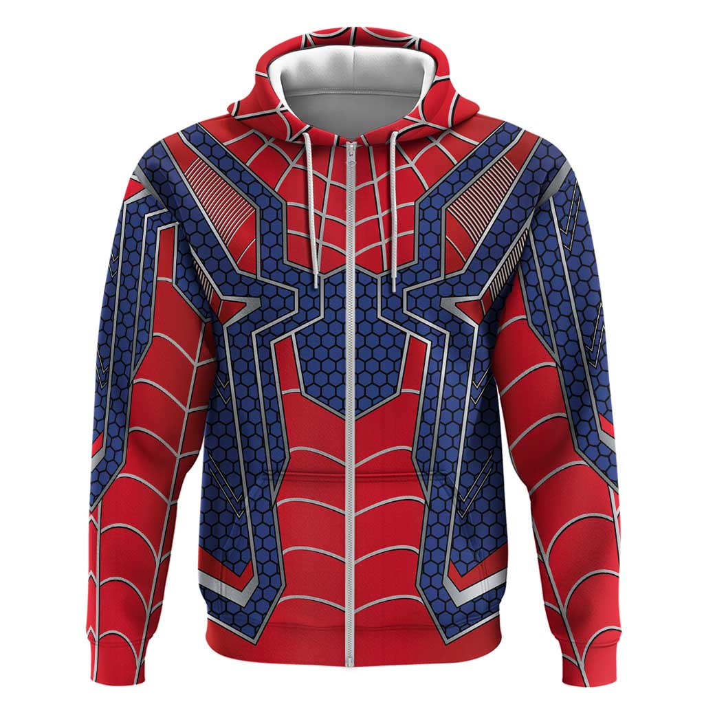 Custom Spider Hero Costume Zip Hoodie - Wonder Print Shop