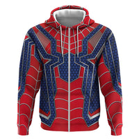 Custom Spider Hero Costume Zip Hoodie - Wonder Print Shop