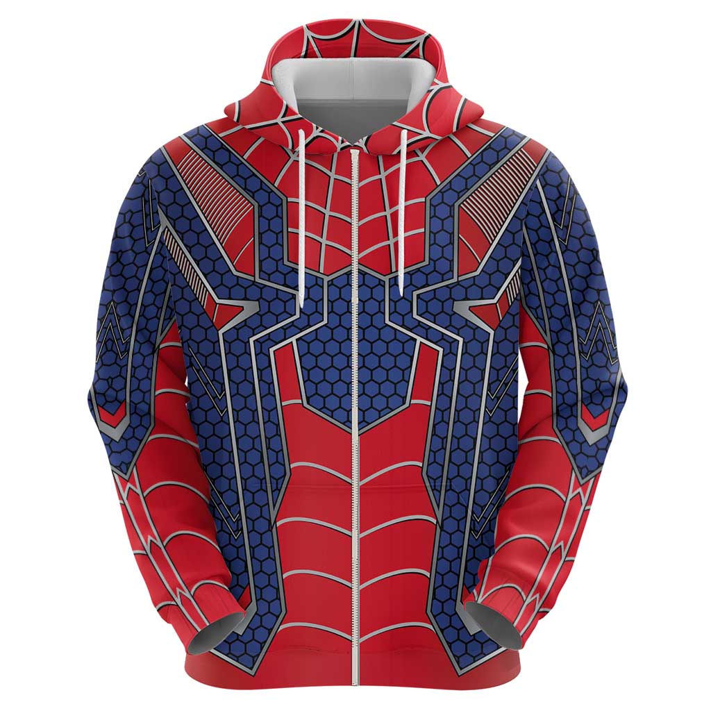 Custom Spider Hero Costume Zip Hoodie - Wonder Print Shop