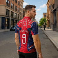 Custom Spider Hero Costume Zipper Polo Shirt - Wonder Print Shop