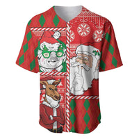 Australian Christmas Baseball Jersey - Santa Koala Kangaroo and Holiday Cheer - Wonder Print Shop