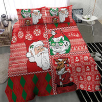 Australian Christmas Bedding Set - Santa Koala Kangaroo and Holiday Cheer - Wonder Print Shop