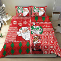 Australian Christmas Bedding Set - Santa Koala Kangaroo and Holiday Cheer - Wonder Print Shop