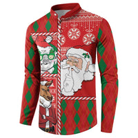 Australian Christmas Button Sweatshirt - Santa Koala Kangaroo and Holiday Cheer - Wonder Print Shop