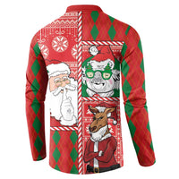 Australian Christmas Button Sweatshirt - Santa Koala Kangaroo and Holiday Cheer - Wonder Print Shop