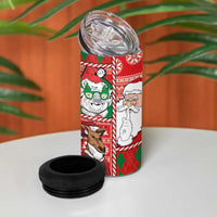 Australian Christmas 4 in 1 Can Cooler Tumbler - Santa Koala Kangaroo and Holiday Cheer - Wonder Print Shop