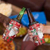 Australian Christmas 4 in 1 Can Cooler Tumbler - Santa Koala Kangaroo and Holiday Cheer - Wonder Print Shop
