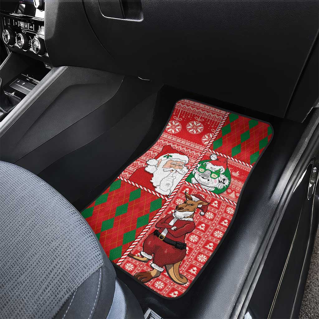Australian Christmas Car Mats - Santa Koala Kangaroo and Holiday Cheer - Wonder Print Shop