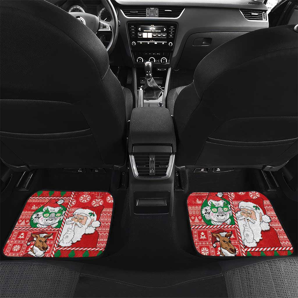 Australian Christmas Car Mats - Santa Koala Kangaroo and Holiday Cheer - Wonder Print Shop
