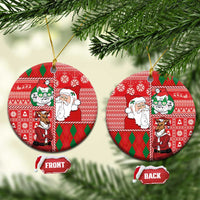 Australian Christmas Ceramic Ornament - Santa Koala Kangaroo and Holiday Cheer - Wonder Print Shop