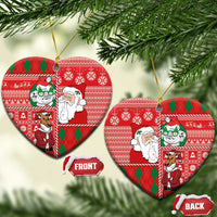 Australian Christmas Ceramic Ornament - Santa Koala Kangaroo and Holiday Cheer - Wonder Print Shop