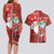 Australian Christmas Couples Matching Long Sleeve Bodycon Dress and Hawaiian Shirt - Santa Koala Kangaroo and Holiday Cheer - Wonder Print Shop