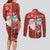Australian Christmas Couples Matching Long Sleeve Bodycon Dress and Long Sleeve Button Shirt - Santa Koala Kangaroo and Holiday Cheer - Wonder Print Shop
