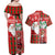 Australian Christmas Couples Matching Off Shoulder Maxi Dress and Hawaiian Shirt - Santa Koala Kangaroo and Holiday Cheer - Wonder Print Shop