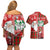 Australian Christmas Couples Matching Off Shoulder Short Dress and Hawaiian Shirt - Santa Koala Kangaroo and Holiday Cheer - Wonder Print Shop
