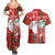 Australian Christmas Couples Matching Summer Maxi Dress and Hawaiian Shirt - Santa Koala Kangaroo and Holiday Cheer - Wonder Print Shop