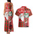 Australian Christmas Couples Matching Tank Maxi Dress and Hawaiian Shirt - Santa Koala Kangaroo and Holiday Cheer - Wonder Print Shop