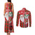 Australian Christmas Couples Matching Tank Maxi Dress and Long Sleeve Button Shirt - Santa Koala Kangaroo and Holiday Cheer - Wonder Print Shop