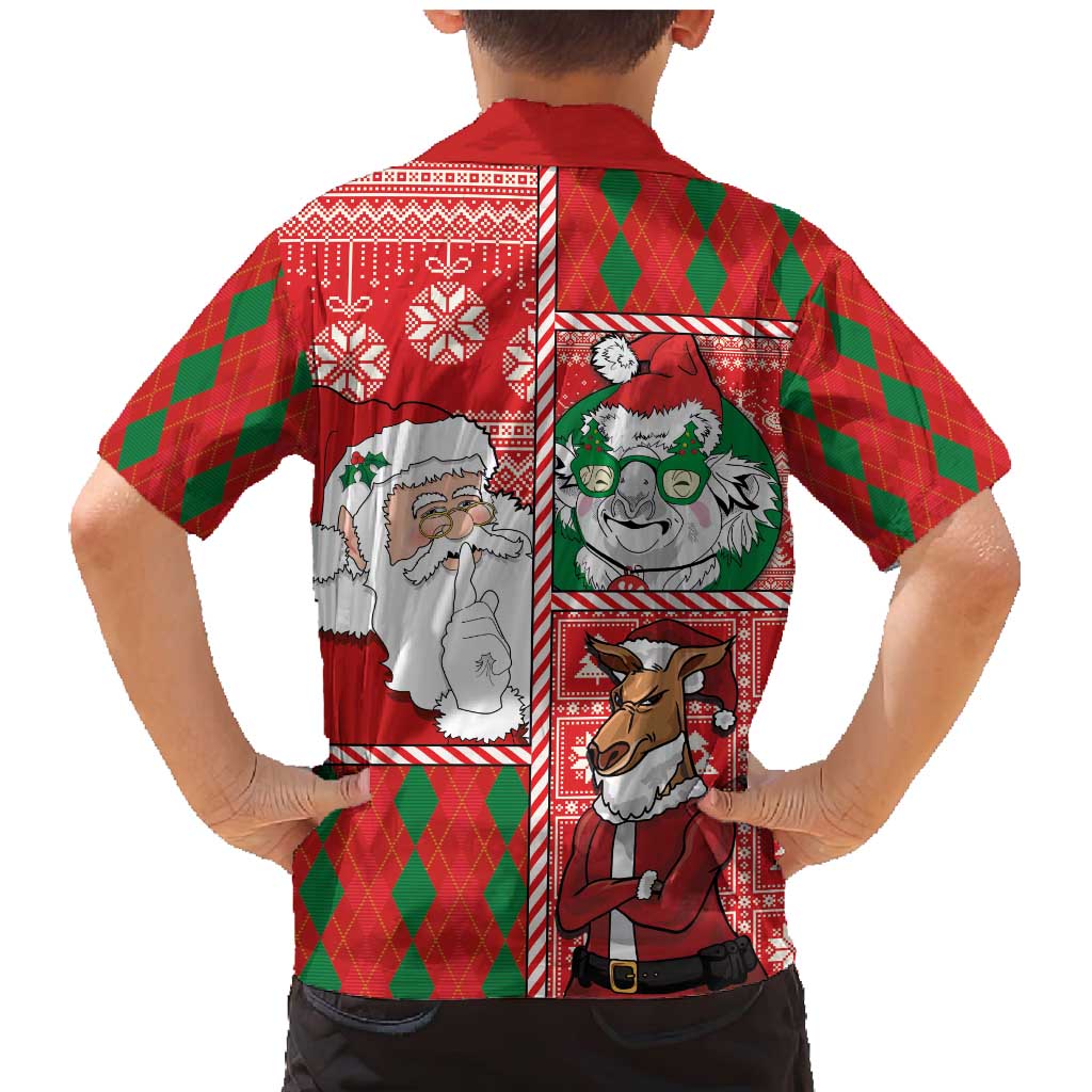 Australian Christmas Family Matching Mermaid Dress and Hawaiian Shirt - Santa Koala Kangaroo and Holiday Cheer - Wonder Print Shop