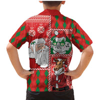 Australian Christmas Family Matching Mermaid Dress and Hawaiian Shirt - Santa Koala Kangaroo and Holiday Cheer - Wonder Print Shop
