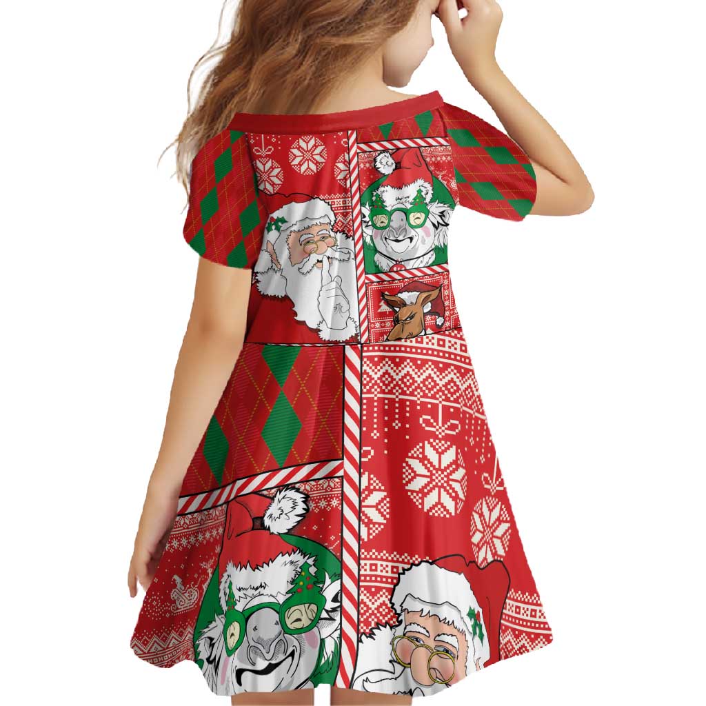 Australian Christmas Family Matching Mermaid Dress and Hawaiian Shirt - Santa Koala Kangaroo and Holiday Cheer - Wonder Print Shop