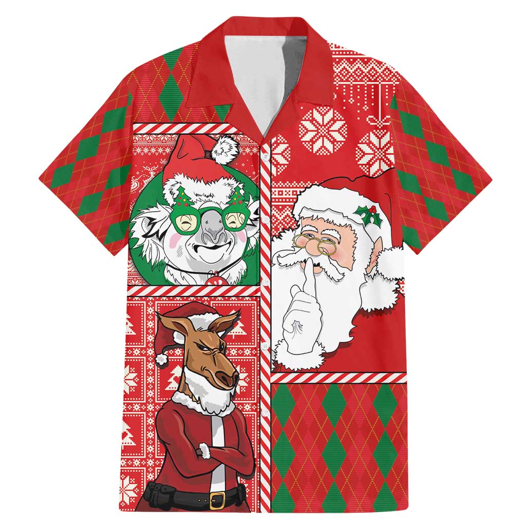 Australian Christmas Family Matching Mermaid Dress and Hawaiian Shirt - Santa Koala Kangaroo and Holiday Cheer - Wonder Print Shop