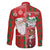 Australian Christmas Family Matching Off The Shoulder Long Sleeve Dress and Hawaiian Shirt - Santa Koala Kangaroo and Holiday Cheer - Wonder Print Shop