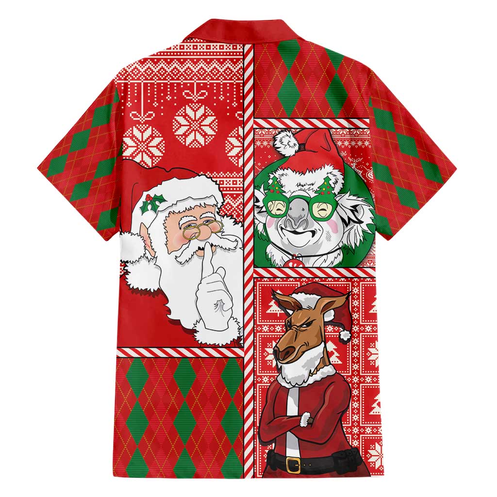 Australian Christmas Family Matching Short Sleeve Bodycon Dress and Hawaiian Shirt - Santa Koala Kangaroo and Holiday Cheer - Wonder Print Shop