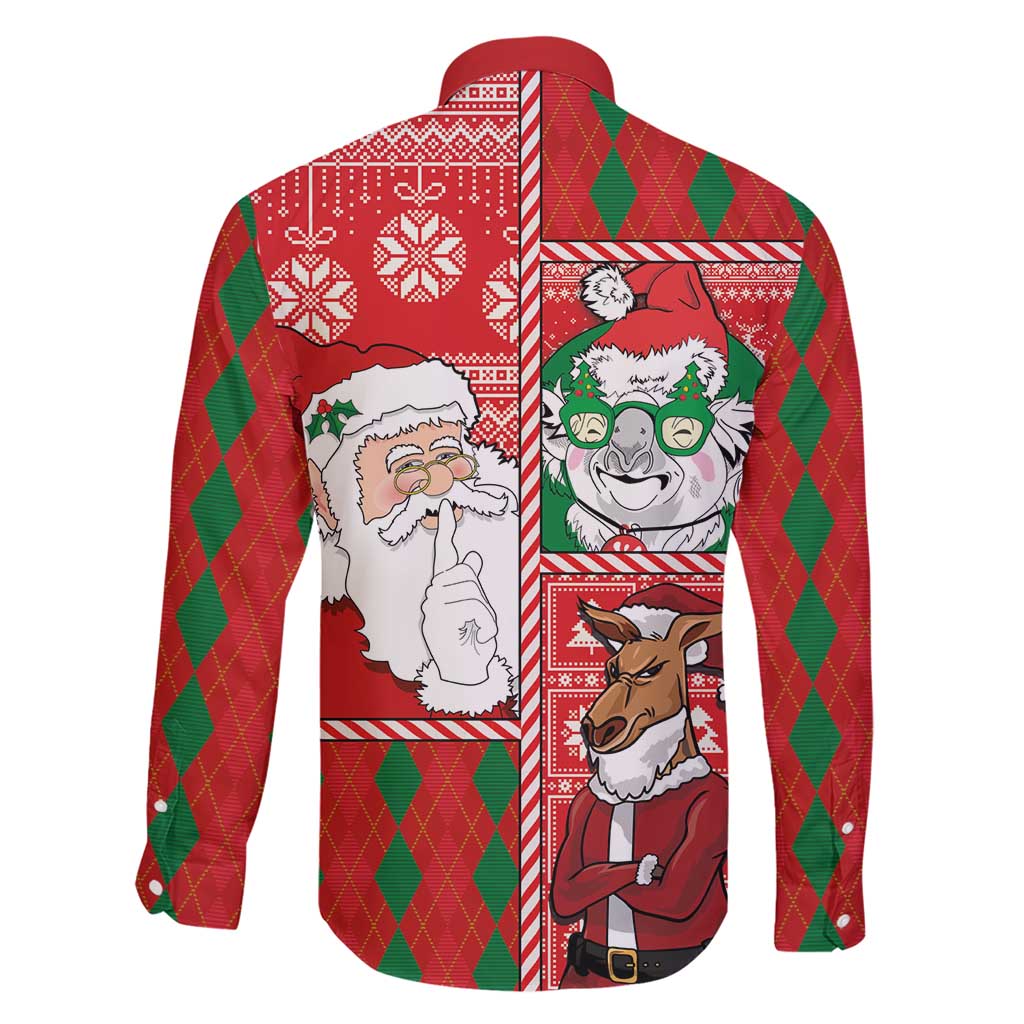 Australian Christmas Family Matching Short Sleeve Bodycon Dress and Hawaiian Shirt - Santa Koala Kangaroo and Holiday Cheer - Wonder Print Shop