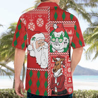 Australian Christmas Hawaiian Shirt - Santa Koala Kangaroo and Holiday Cheer - Wonder Print Shop