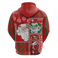 Australian Christmas Hoodie - Santa Koala Kangaroo and Holiday Cheer - Wonder Print Shop